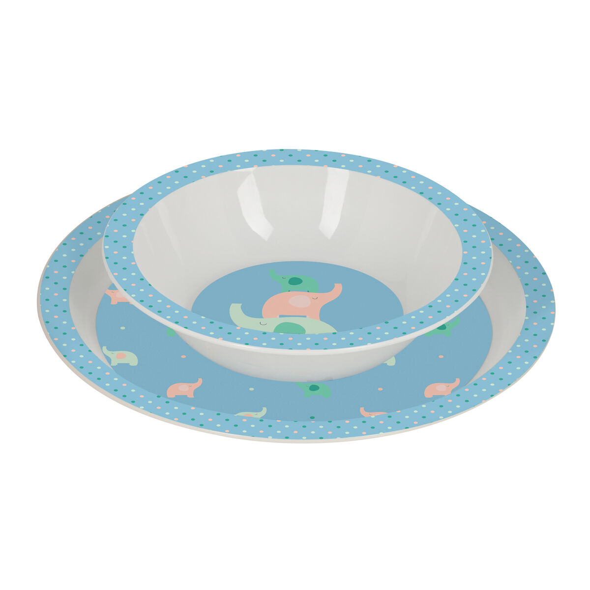 Conjunto de Louça Infantil Safta Elefantes (4 Peças)